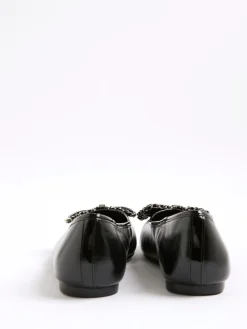 River Island Black Chain Bow Ballet Pumps Sale