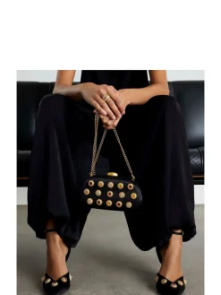 River Island Black Gem Hard Shell Chain Clutch Clearance