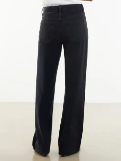 River Island Black High Rise Relaxed Straight Leg Jeans