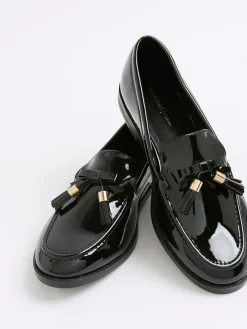 River Island Black Patent Tassel Loafers Online