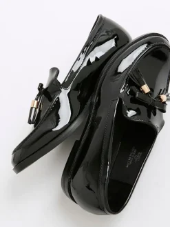 River Island Black Patent Tassel Loafers Online