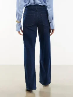 River Island Blue High Rise Relaxed Straight Jeans