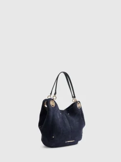 River Island Blue Suedette Eyelet Slouch Bag