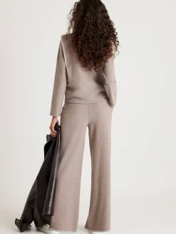 River Island Brown Whipstitch Cosy Wide Leg Joggers Outlet