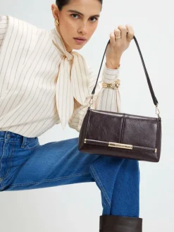 River Island Burgundy Bar Front Clutch Bag Outlet