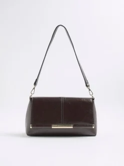 River Island Burgundy Bar Front Clutch Bag Outlet