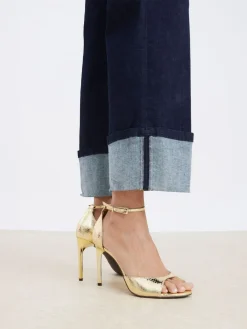 River Island Gold Wide Fit Open Toe Heels Discount