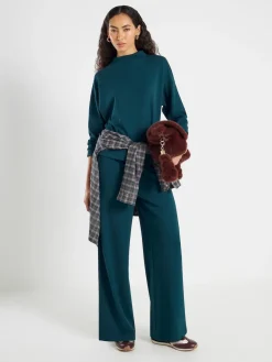 River Island Green High Waisted Premium Wide Leg Joggers Best