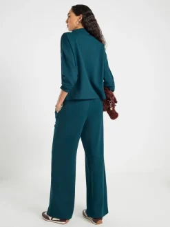 River Island Green High Waisted Premium Wide Leg Joggers Best