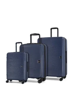 Rock Luggage Lincoln Suitcases 3 Piece Set Navy Sale