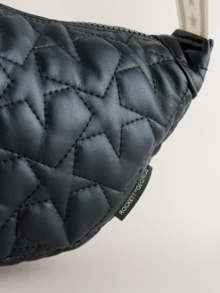Rockett St George Black Quilted Cross-Body Bag with Star Strap Discount