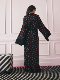 Rockett St George Black/Red Lips Jersey Robe