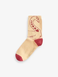 Rockett St George Black/Red 4 Pack Swan Socks Clearance