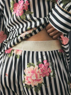 Rockett St George Black/White Flower Power Tie Side Pyjamas New