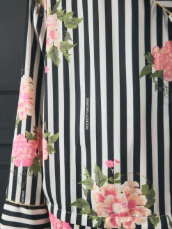 Rockett St George Black/White Flower Power Tie Side Pyjamas New