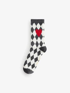 Rockett St George Black/White Spot and Harlequin 4 Pack Socks