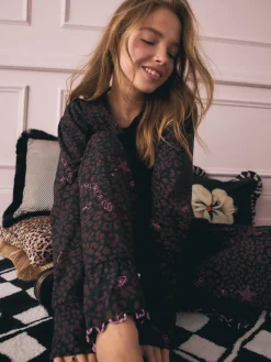 Rockett St George Chocolate Brown Leopard Tattoo Twosie Pyjamas Clearance