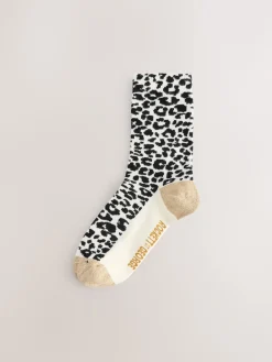 Rockett St George Monochrome Animal Print 4 Pack Ankle Socks Discount