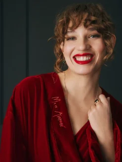 Rockett St George Red Velvet and Beaded Heart Robe Discount