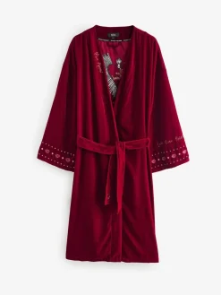 Rockett St George Red Velvet and Beaded Heart Robe Discount