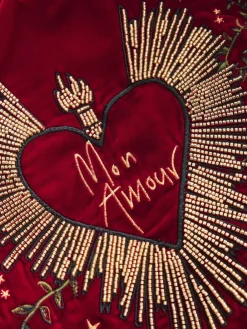 Rockett St George Red Velvet and Beaded Heart Robe Discount