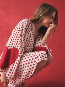Rockett St George Red/White Polka Dot Hearts Short Robe Discount