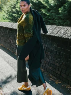 Roman Black Faux Leather Wide Leg Crop Trousers Sale