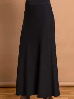 Roman Knitted Midi Stretch Skirt Black Outlet