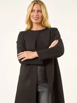 Roman Petite Suede Contrast Pocket Jacket Black Sale