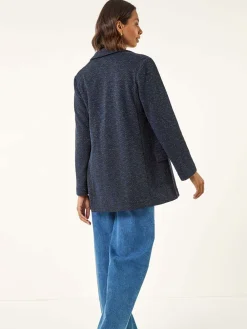 Roman Blue Boucle Jersey Blazer Hot