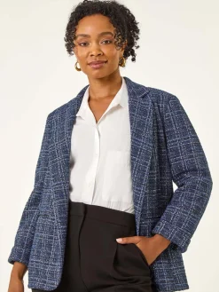 Roman Petite Boucle Stretch Blazer Blue Online