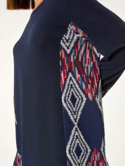 Roman Blue Side Printed Stretch Tunic Top Sale