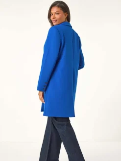 Roman Blue Tailored Single Breasted Coat Outlet