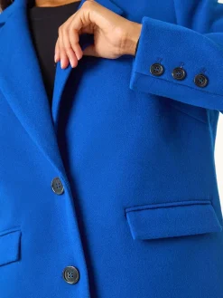 Roman Blue Tailored Single Breasted Coat Outlet
