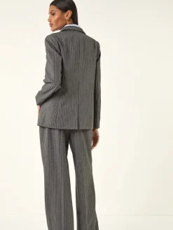 Roman Classic Pinstripe Blazer Grey Outlet