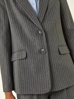 Roman Classic Pinstripe Blazer Grey Outlet