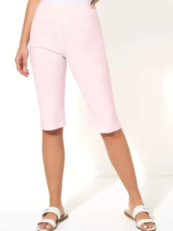 Roman Light Pink Knee Length Stretch Shorts Clearance