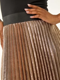 Roman Petite Pleated Skirt Metallic Online