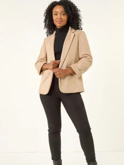 Roman Petite Suedette Blazer Natural Sale