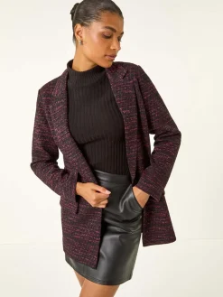 Roman Pink Boucle Jersey Blazer