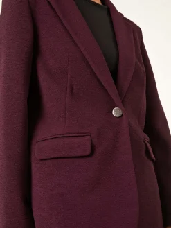 Roman Petite Textured Buttoned Blazer Purple Discount