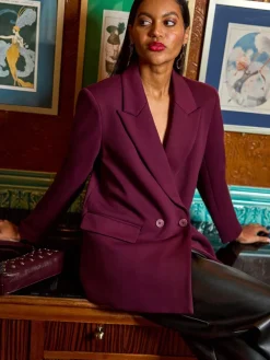 Roman Premium Stretch Ponte Blazer Red