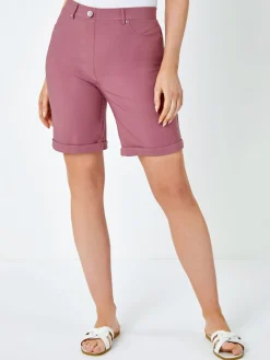 Roman Rouge Turned Hem Stretch Shorts Best