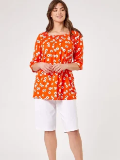 Roman White Knee Length Stretch Shorts