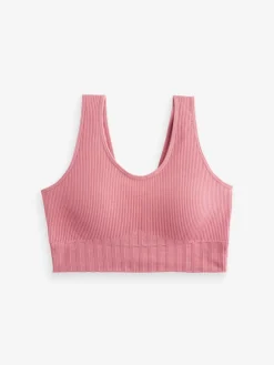 Next Rose Pink DD+ Supportive Seamless Ribbed NonWired Ultimate Comfort Bra Sale