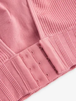 Next Rose Pink DD+ Supportive Seamless Ribbed NonWired Ultimate Comfort Bra Sale