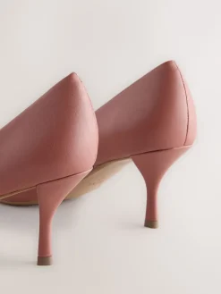 Next Forever Comfort® Leather Pointed Toe Heeled Court Shoes Rose Pink