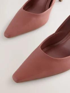 Next Forever Comfort® Leather Pointed Toe Heeled Court Shoes Rose Pink