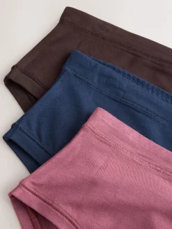 Next High Waist High Leg Ultimate Comfort Cotton Knickers 3 Pack Rose Pink Clearance