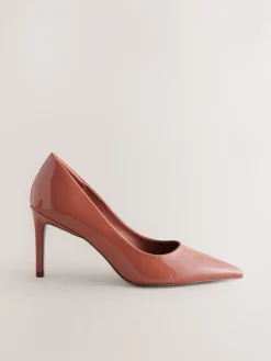 Next Point Toe Mid Heel Court Shoes Rose Pink Hot